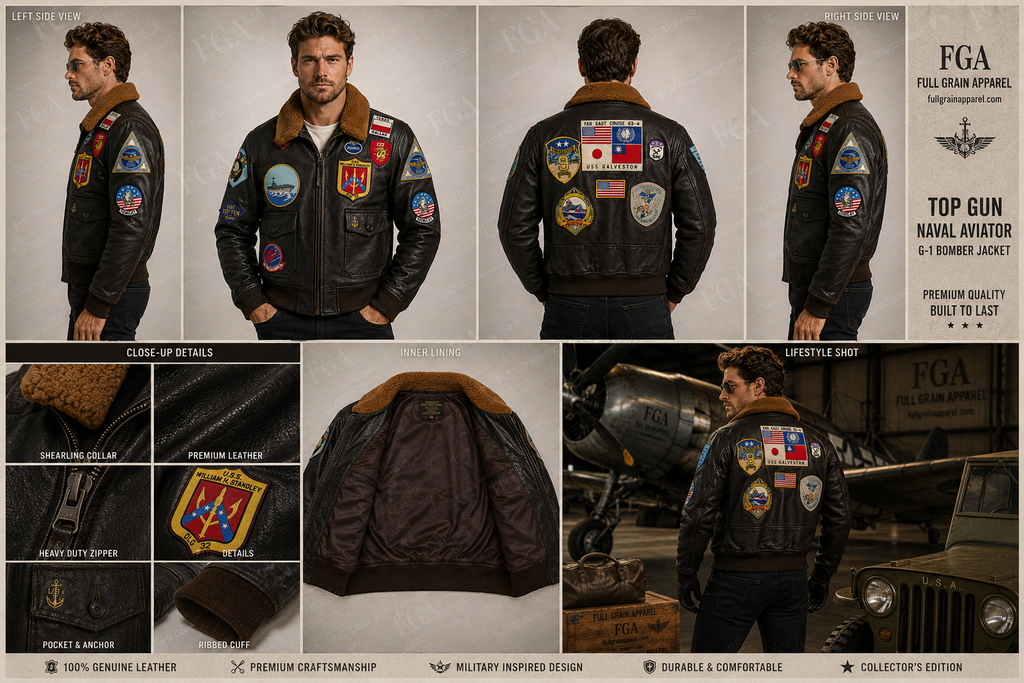 Men's Top Gun G-1 Naval Aviator Leather Jacket | Full Grain Apparel
