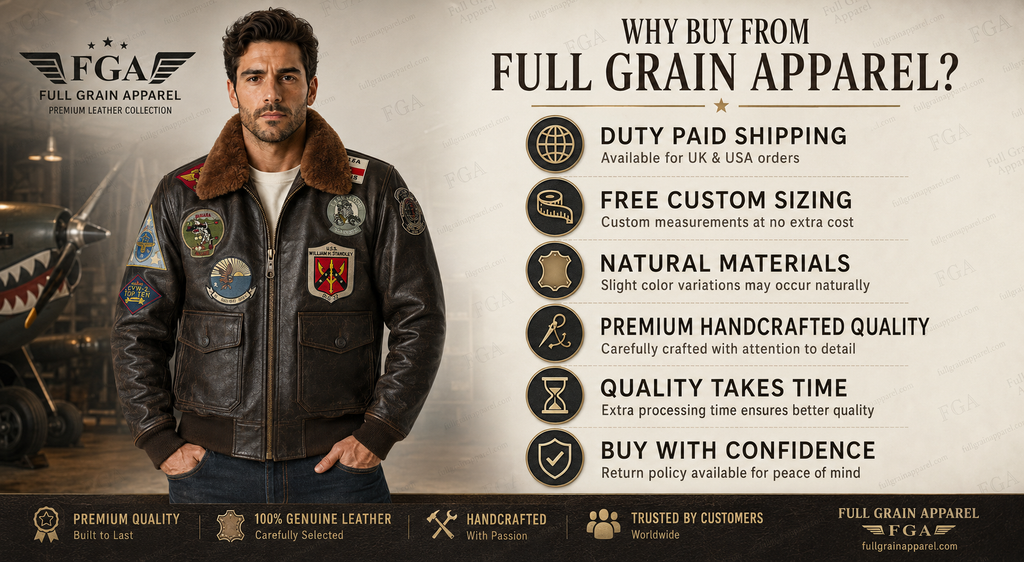 Men's Type G-1 Navy Flight Leather Jacket | Full Grain Apparel
