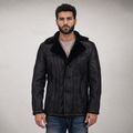 Men's Black Shearling Leather Jacket | Aviator Coat | Full Grain Apparel