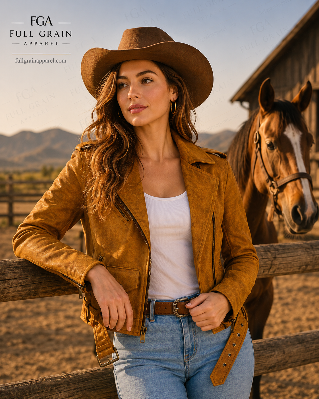 Women's Tan Suede Biker Leather Jacket | Moto Style | Full Grain Apparel