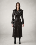 Women's Premium Croc-Embossed Open Back Trench Coat | Full Grain Apparel