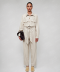 Women's Cream Leather Jumpsuit | Luxury Utility Playsuit | Full Grain Apparel