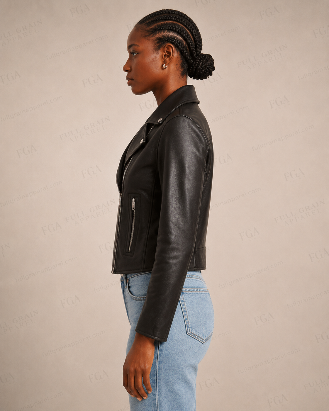 Women's Black Biker Leather Jacket | Vintage Moto | Full Grain Apparel