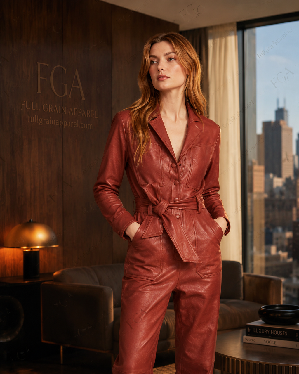Women's Burgundy Leather Jumpsuit | Fitted Moto Romper | Full Grain Apparel
