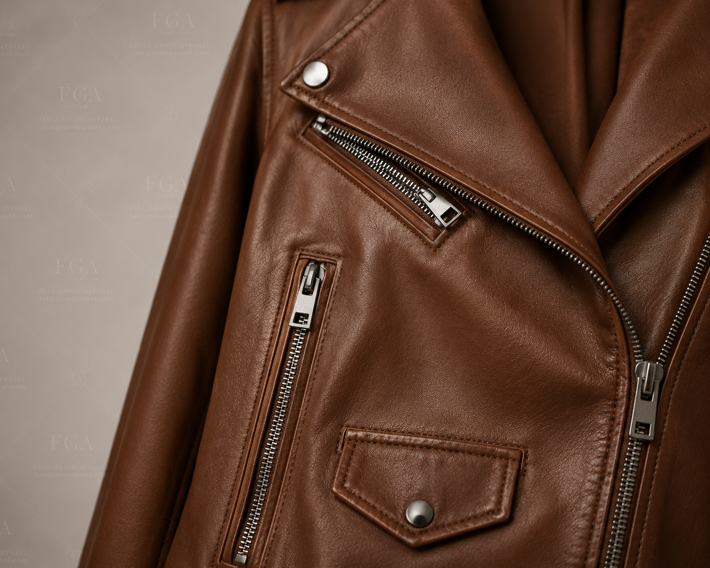 Women's Brown Leather Biker Jacket | Vintage Moto | Full Grain Apparel