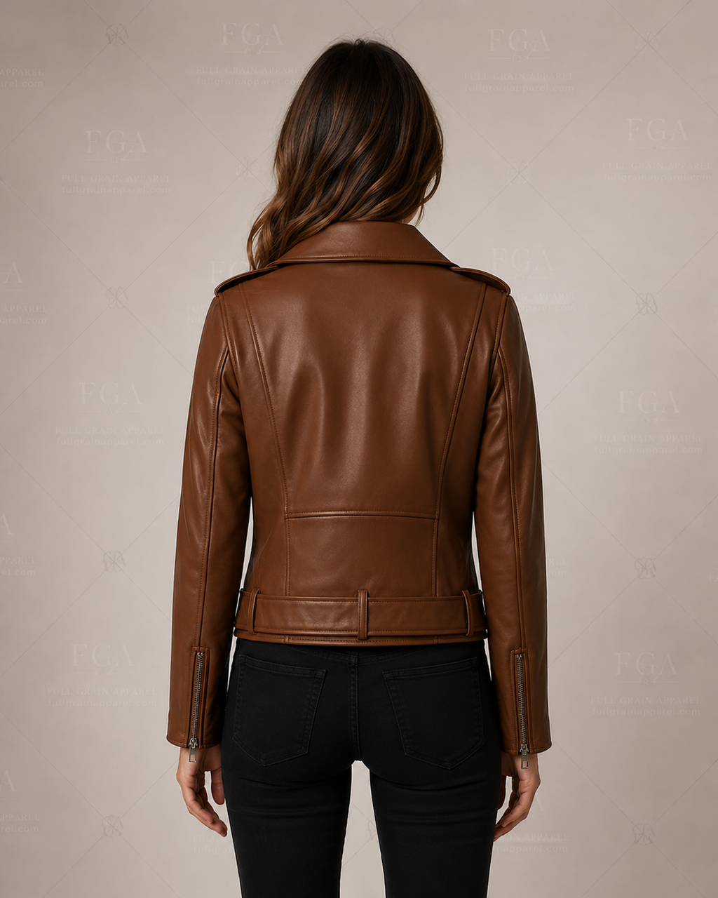 Women's Brown Leather Biker Jacket | Vintage Moto | Full Grain Apparel