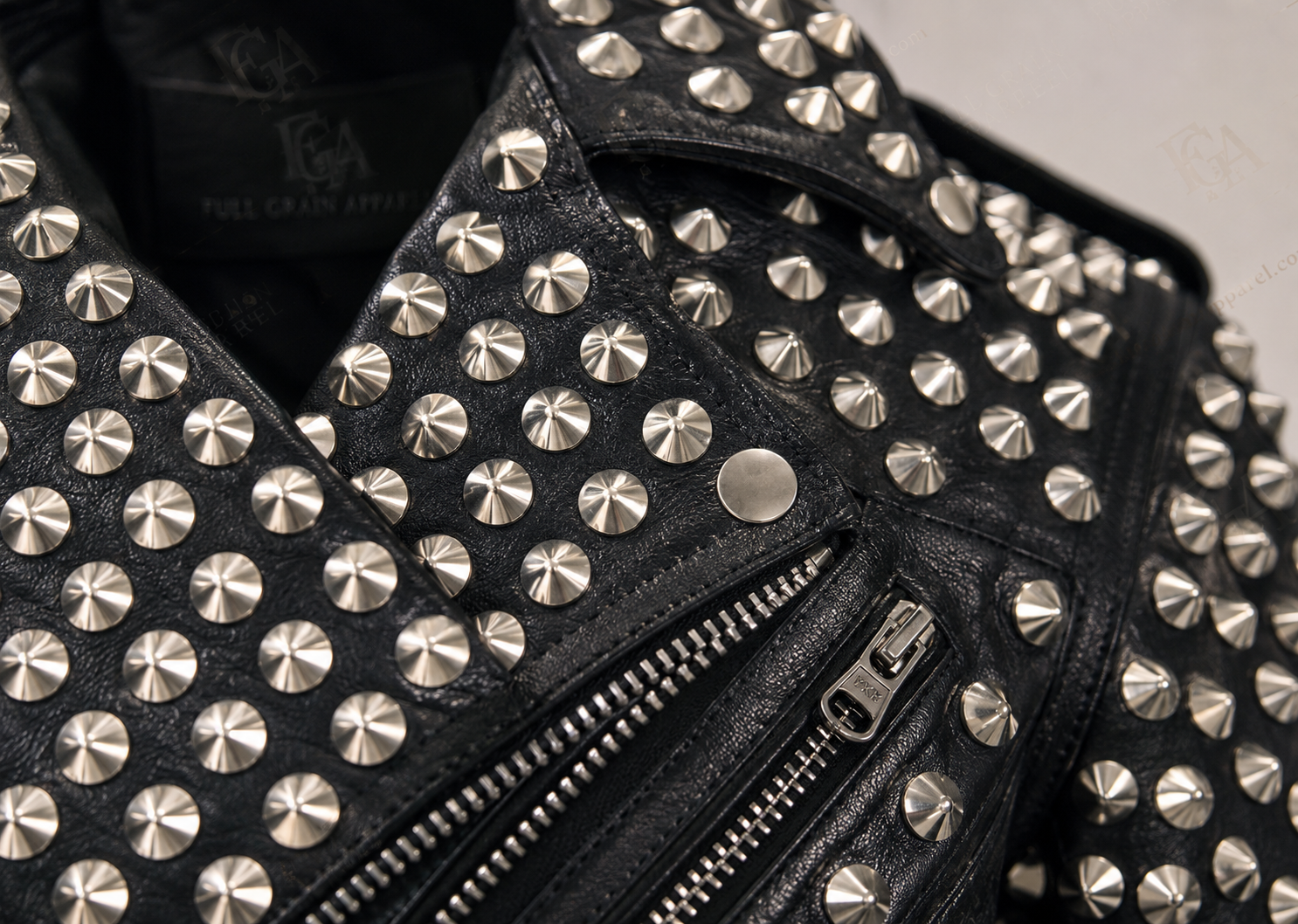 Women's Black Studded Leather Jacket | Punk Rock Biker | Full Grain Apparel