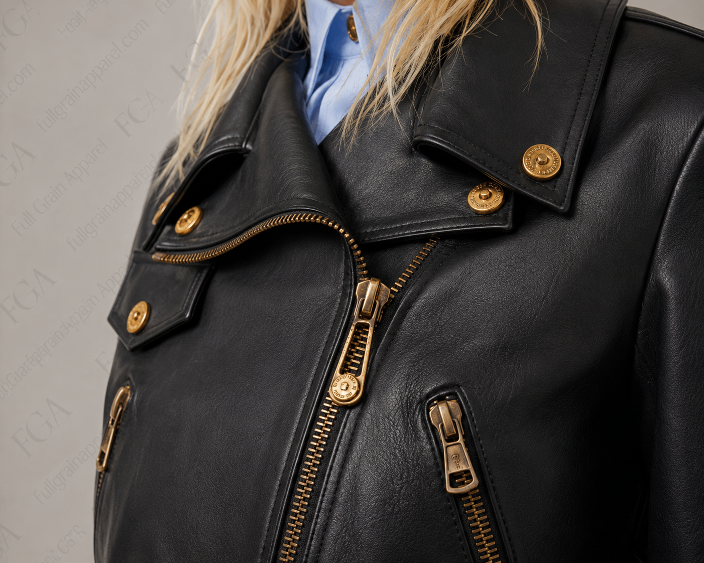 Women's Black Biker Leather Jacket | Cropped Moto | Full Grain Apparel