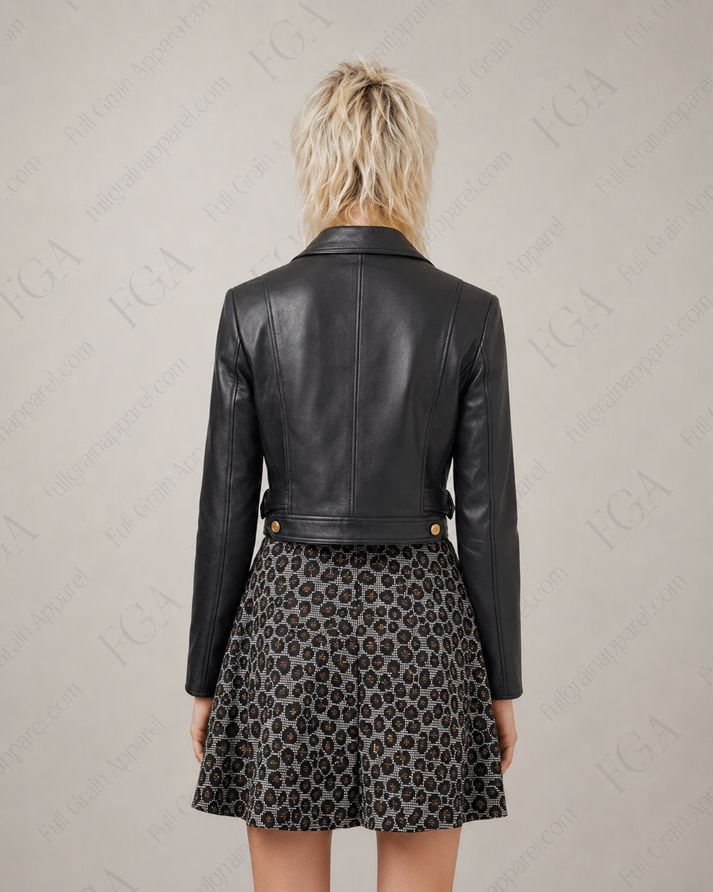 Women's Black Biker Leather Jacket | Cropped Moto | Full Grain Apparel