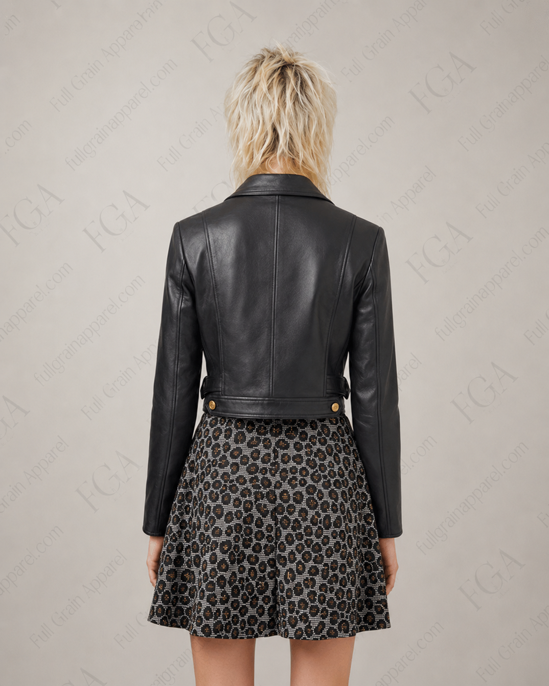Women's Black Biker Leather Jacket | Cropped Moto | Full Grain Apparel