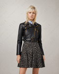 Women's Black Biker Leather Jacket | Cropped Moto | Full Grain Apparel