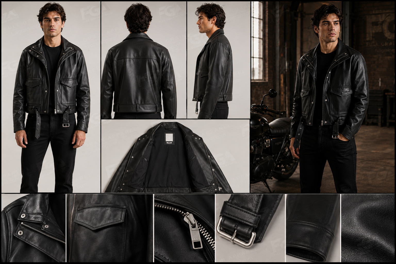 Men's Black Biker Leather Jacket | Vintage Moto | Full Grain Apparel