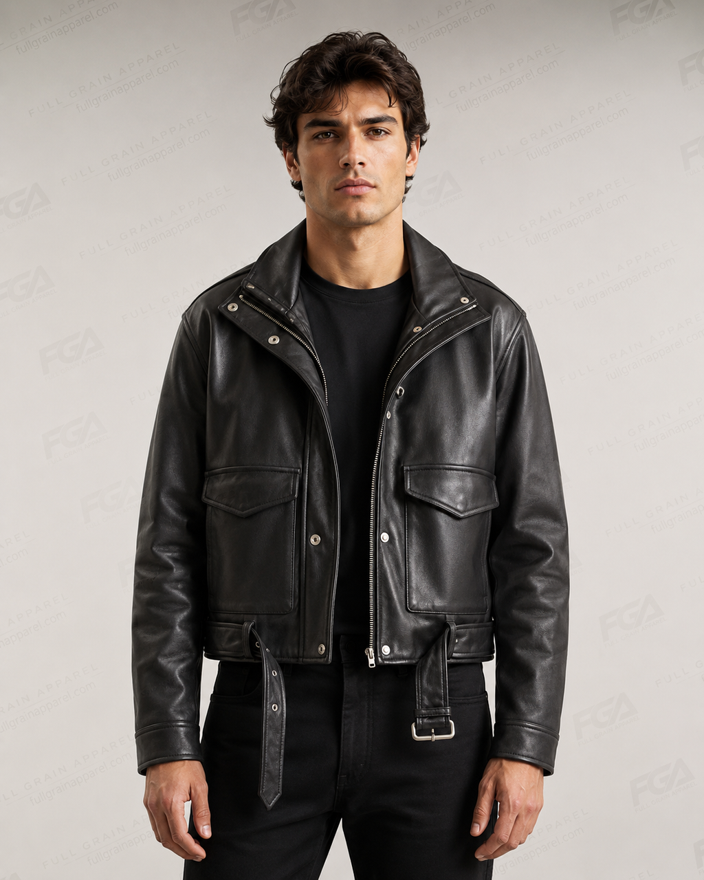 Men's Black Biker Leather Jacket | Vintage Moto | Full Grain Apparel