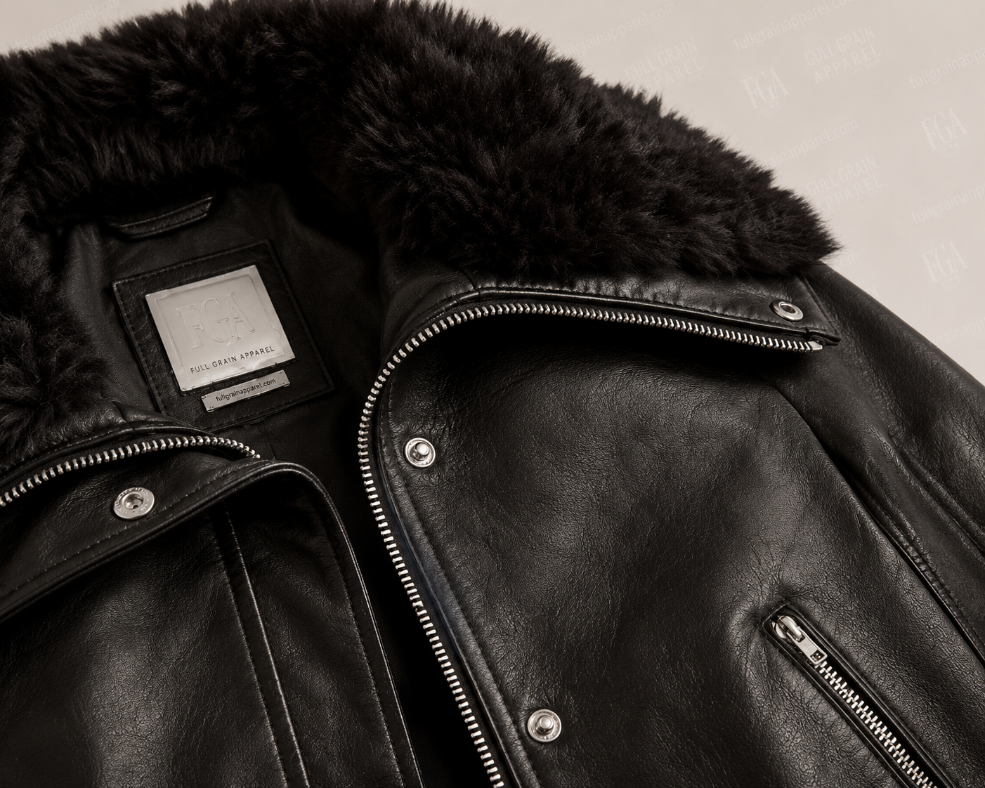 Women's Black Shearling Leather Jacket | Aviator Biker | Full Grain Apparel