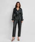 Women's Black Leather Jumpsuit | Luxury Full Body Jumpsuit | Full Grain Apparel