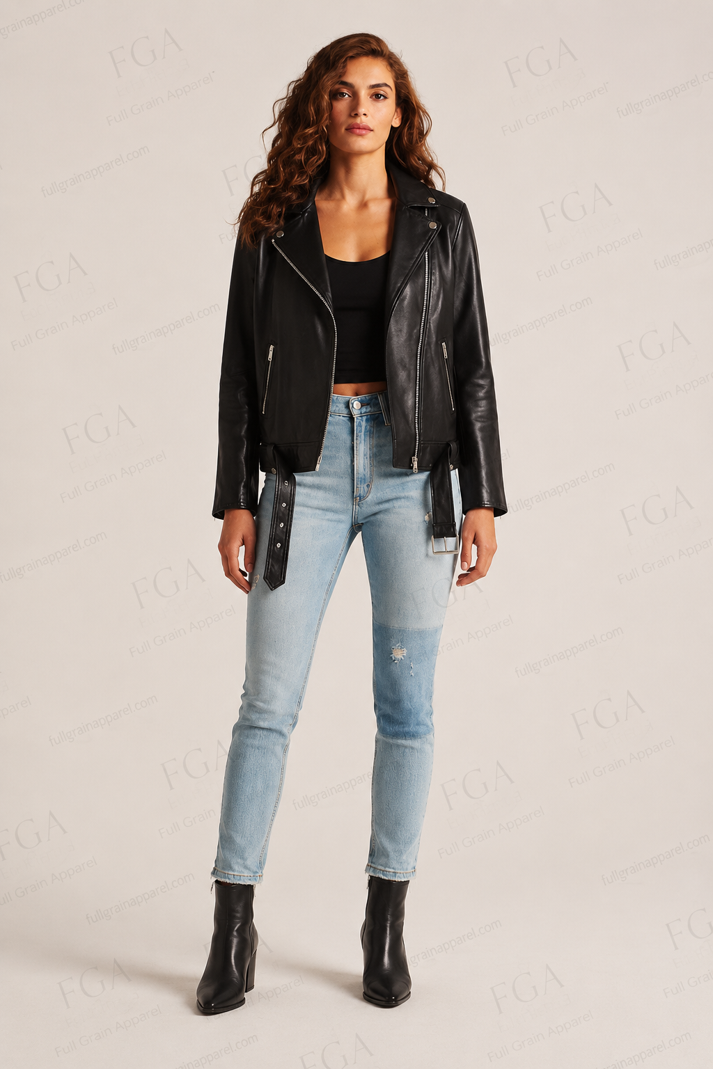 Women's Black Biker Leather Jacket | Luxury Moto | Full Grain Apparel