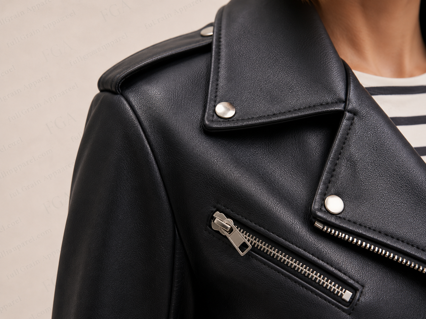 Women's Black Moto Leather Jacket | Slim Biker | Full Grain Apparel