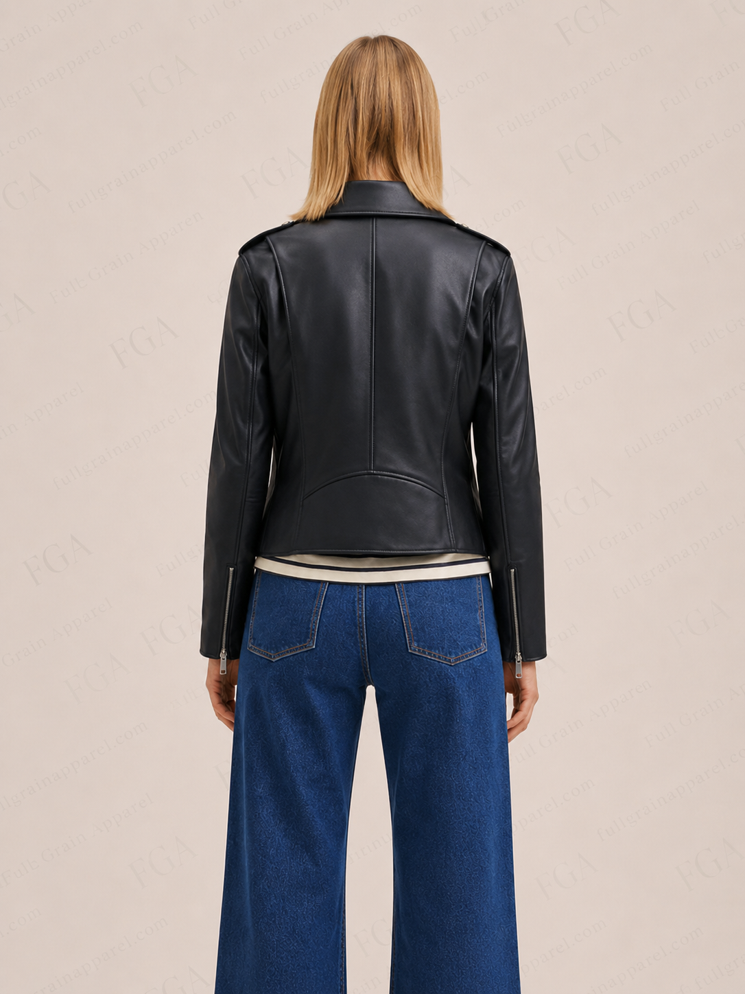 Women's Black Moto Leather Jacket | Slim Biker | Full Grain Apparel