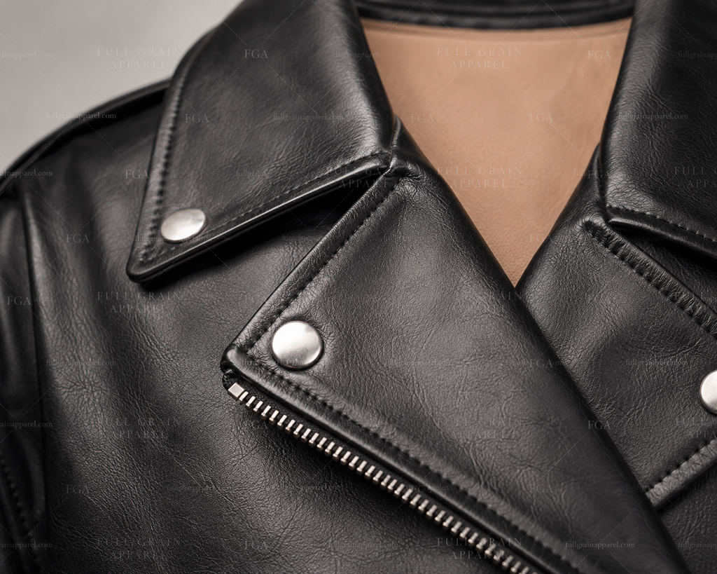 Women's Black Biker Leather Jacket | Luxury Moto | Full Grain Apparel