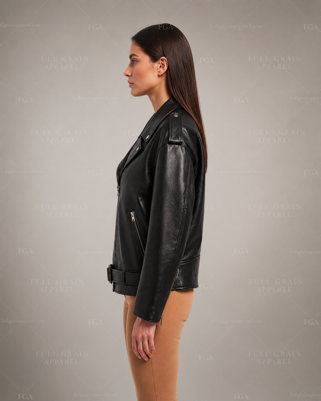Women's Black Biker Leather Jacket | Luxury Moto | Full Grain Apparel