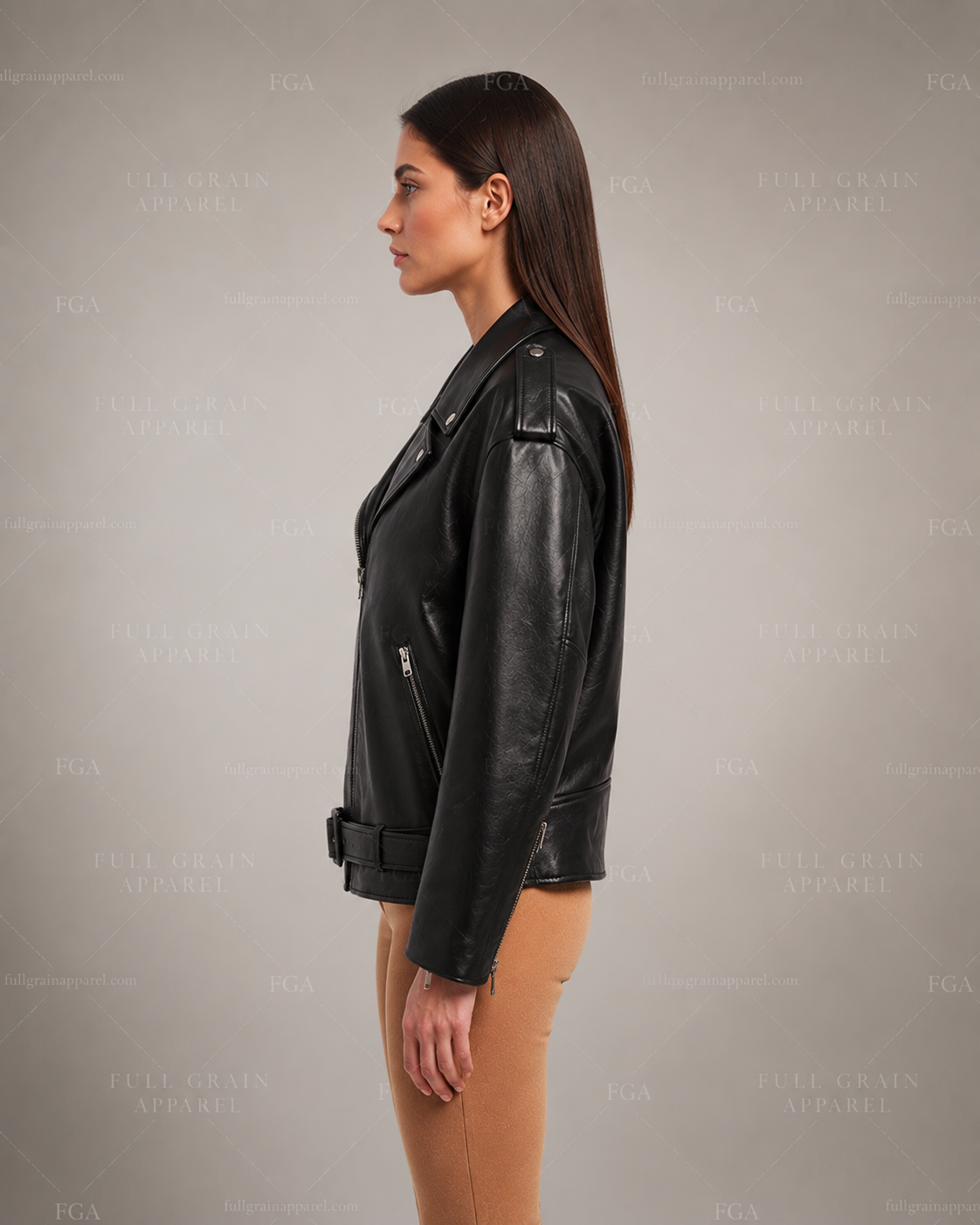 Women's Black Biker Leather Jacket | Luxury Moto | Full Grain Apparel