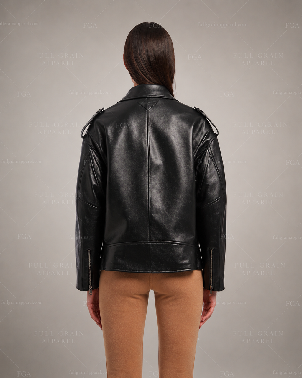 Women's Black Biker Leather Jacket | Luxury Moto | Full Grain Apparel