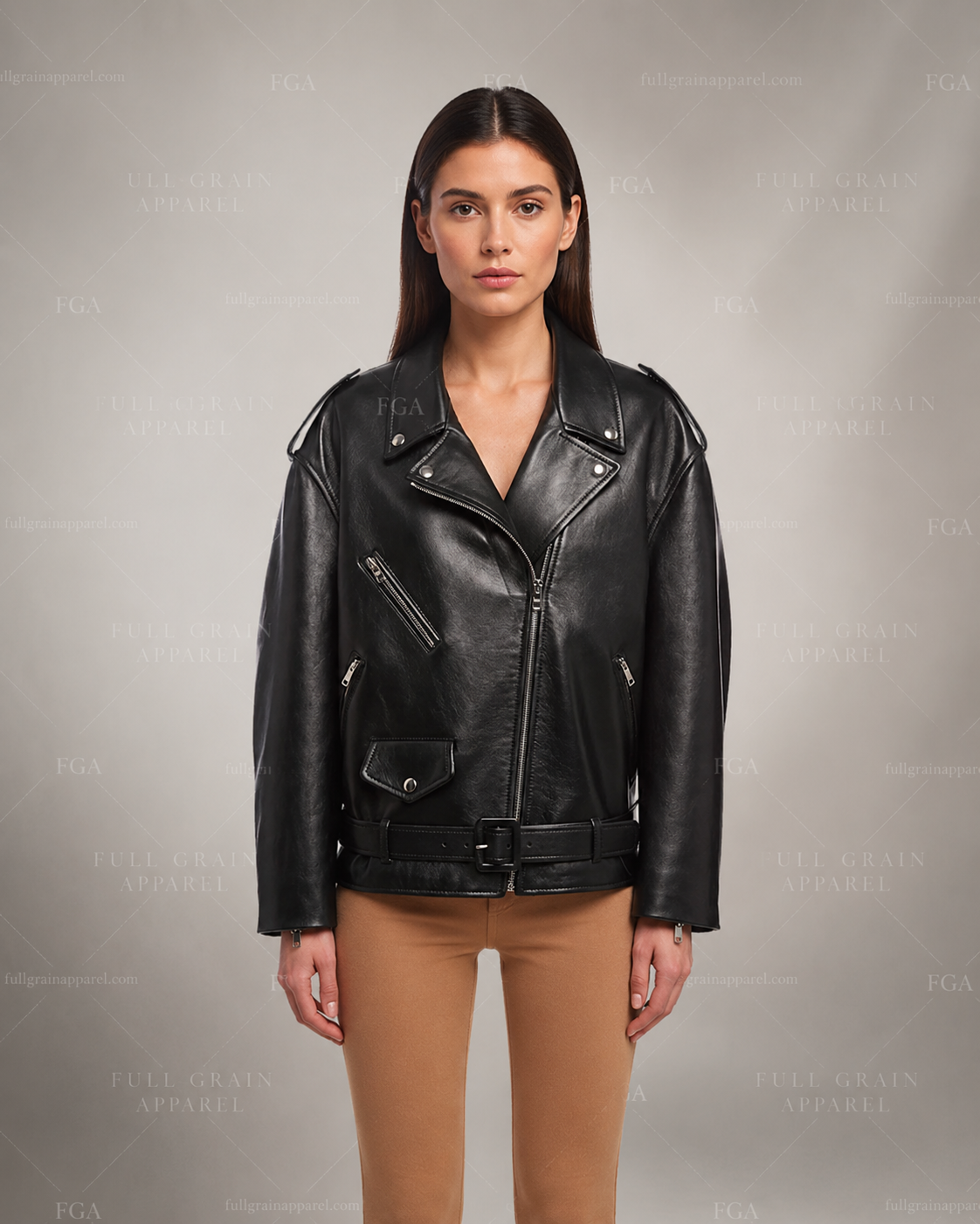 Women's Black Biker Leather Jacket | Luxury Moto | Full Grain Apparel