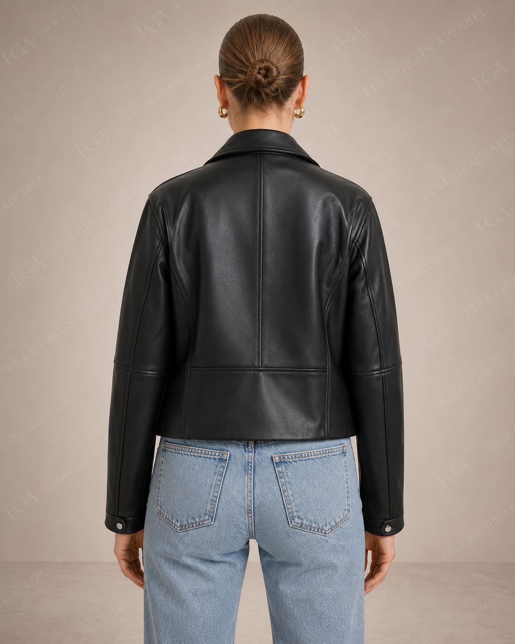 Women's Black Biker Leather Jacket | Minimalist Moto | Full Grain Apparel