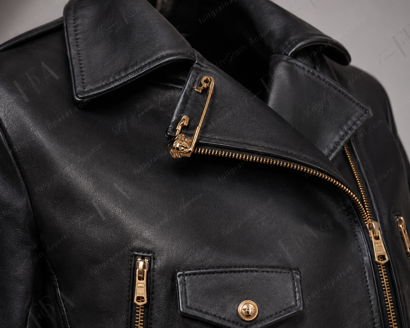 Women's Slim Fit Black Leather Biker Jacket | Moto | Full Grain Apparel