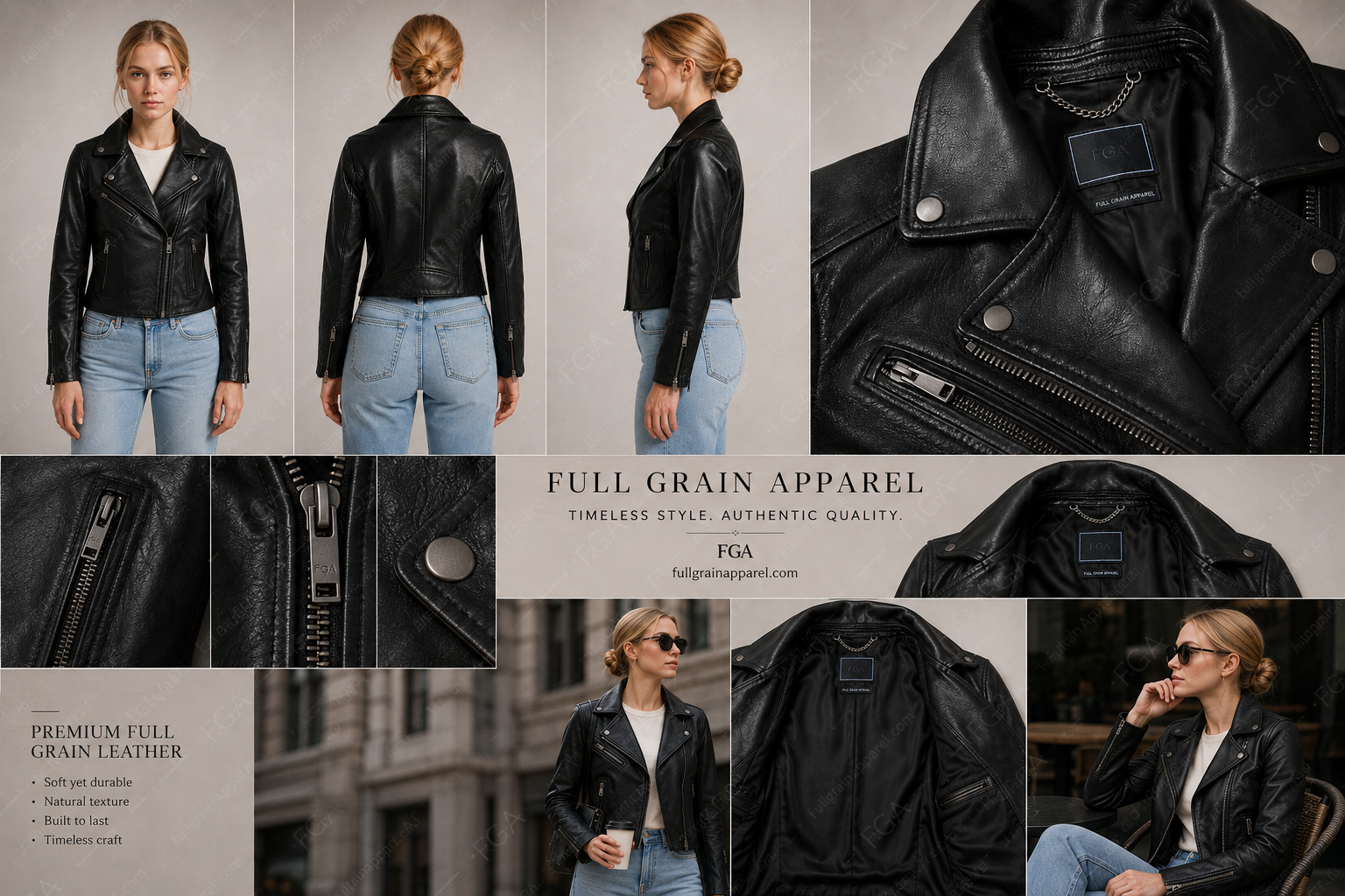 Women's Black Biker Leather Jacket | Classic Moto | Full Grain Apparel