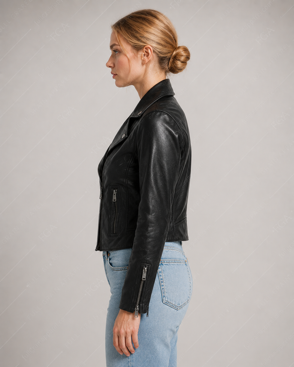Women's Black Biker Leather Jacket | Classic Moto | Full Grain Apparel