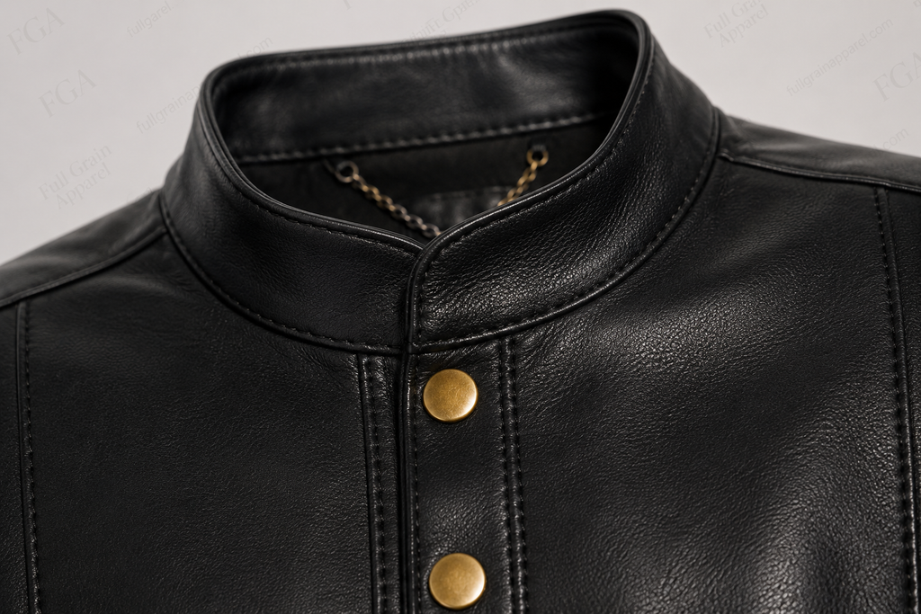 Women's Black Bomber Leather Jacket | Cafe Racer | Full Grain Apparel