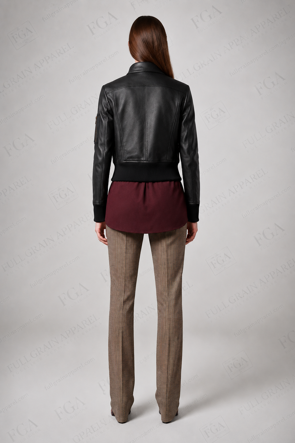 Women's Black Bomber Leather Jacket | Military Aviator | Full Grain Apparel
