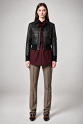 Women's Black Bomber Leather Jacket | Military Aviator | Full Grain Apparel