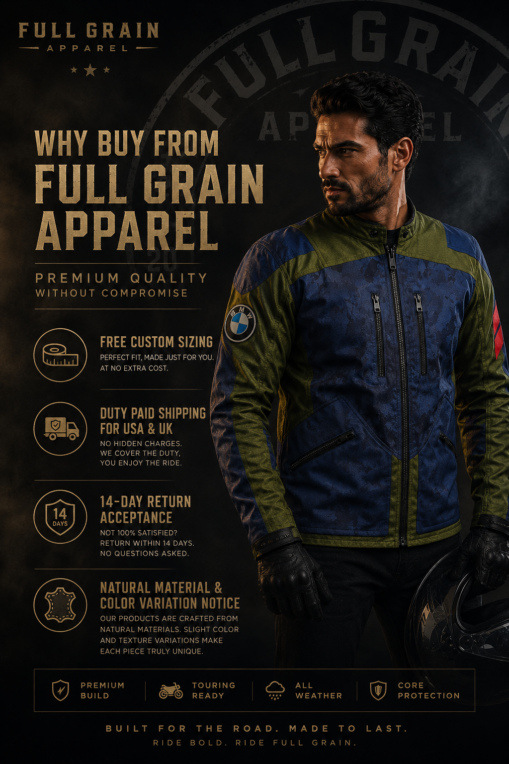 BMW Motorrad GS Rallye Touring Jacket Men | Full Grain Apparel