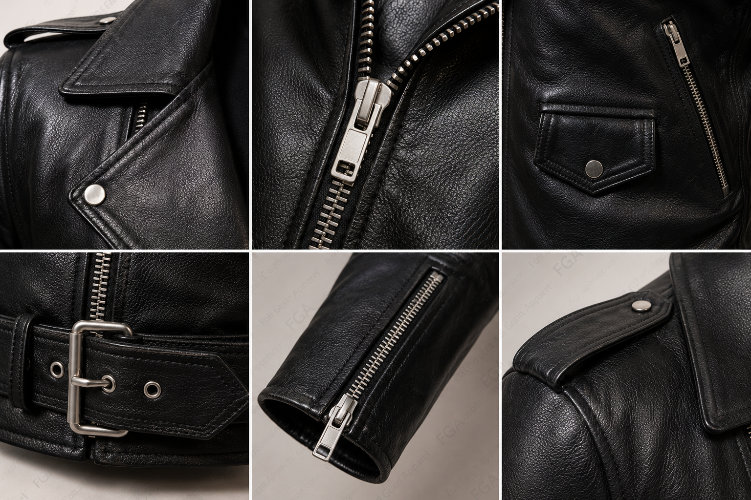 Chaqueta de cuero de motociclista negra para hombre, estilo moto, prenda de piel de grano completo