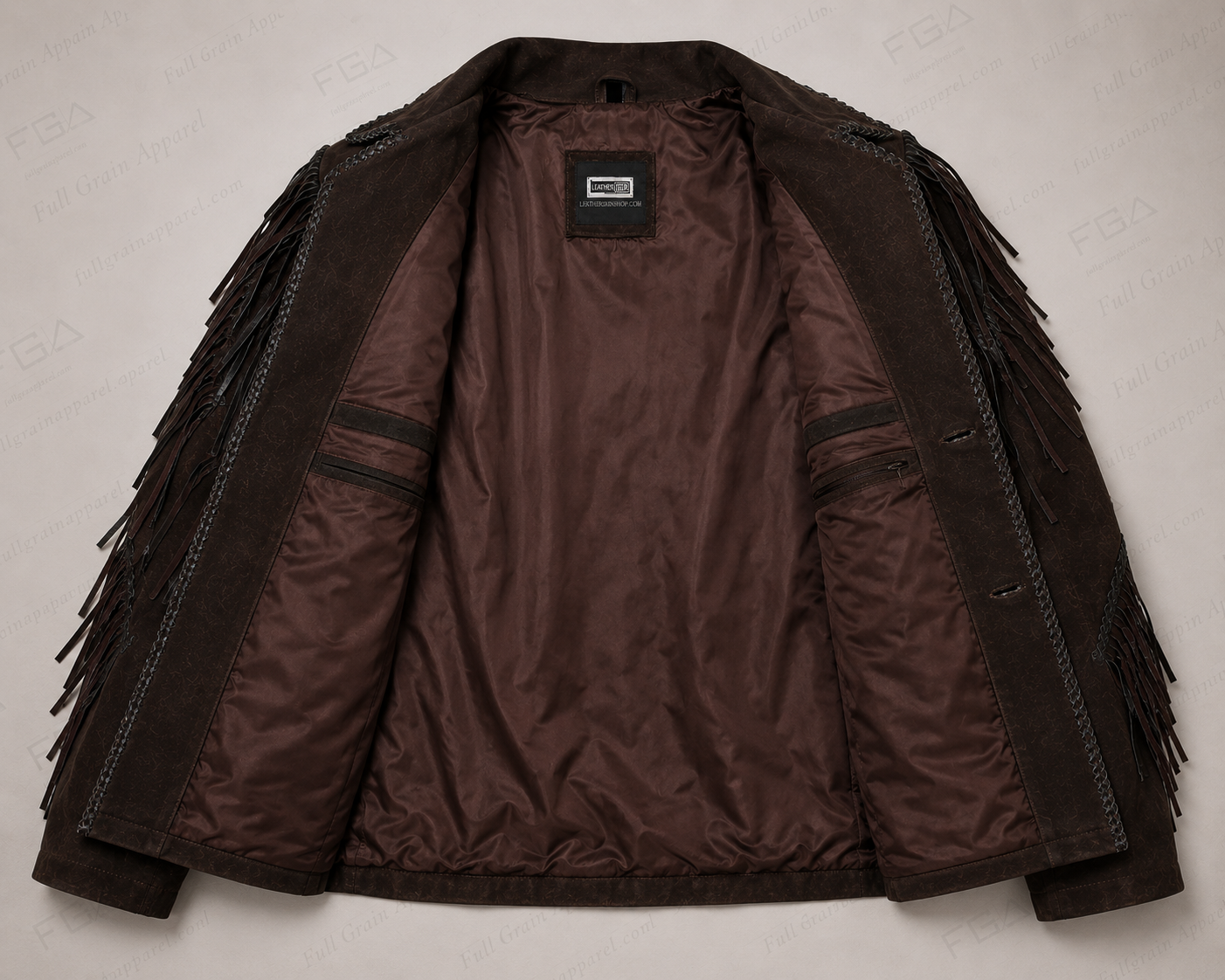 Chaqueta de cuero vintage con flecos para hombre | Vaquero del Oeste | Prenda de piel de plena flor
