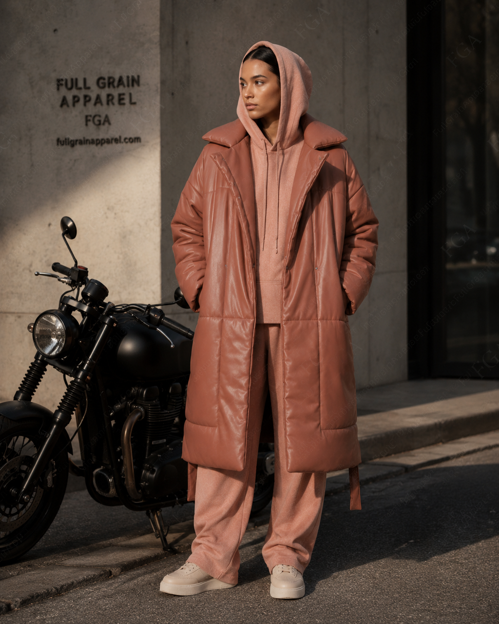 Women’s Oversized Leather Puffer Coat | Hooded Winter Jacket | Full Grain Apparel