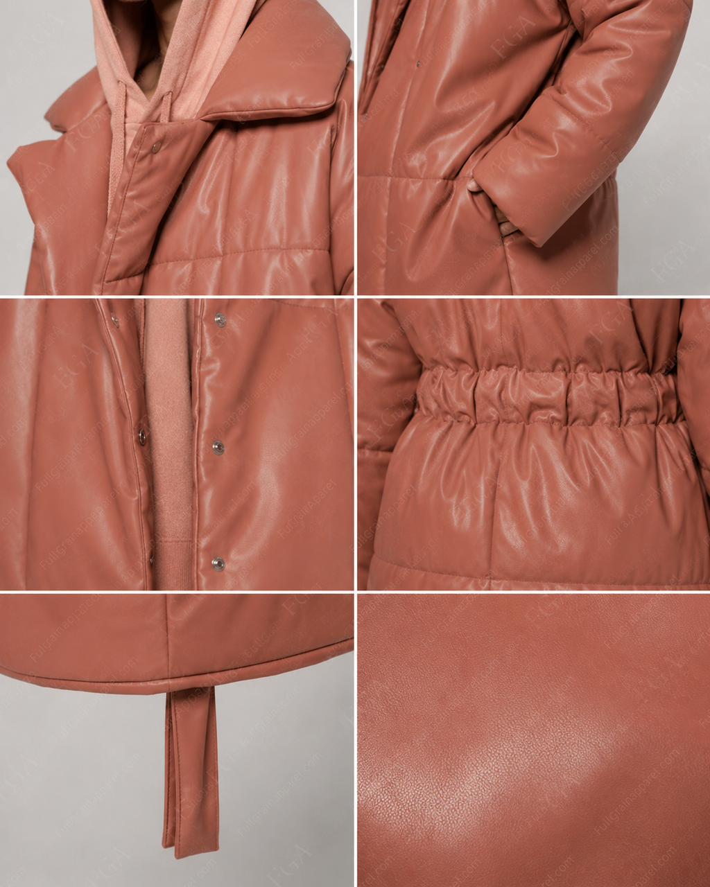 Women’s Oversized Leather Puffer Coat | Hooded Winter Jacket | Full Grain Apparel