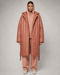 Women’s Oversized Leather Puffer Coat | Hooded Winter Jacket | Full Grain Apparel