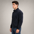 Men’s Navy Suede Bomber Jacket | Luxury Zip-Up | Full Grain Apparel