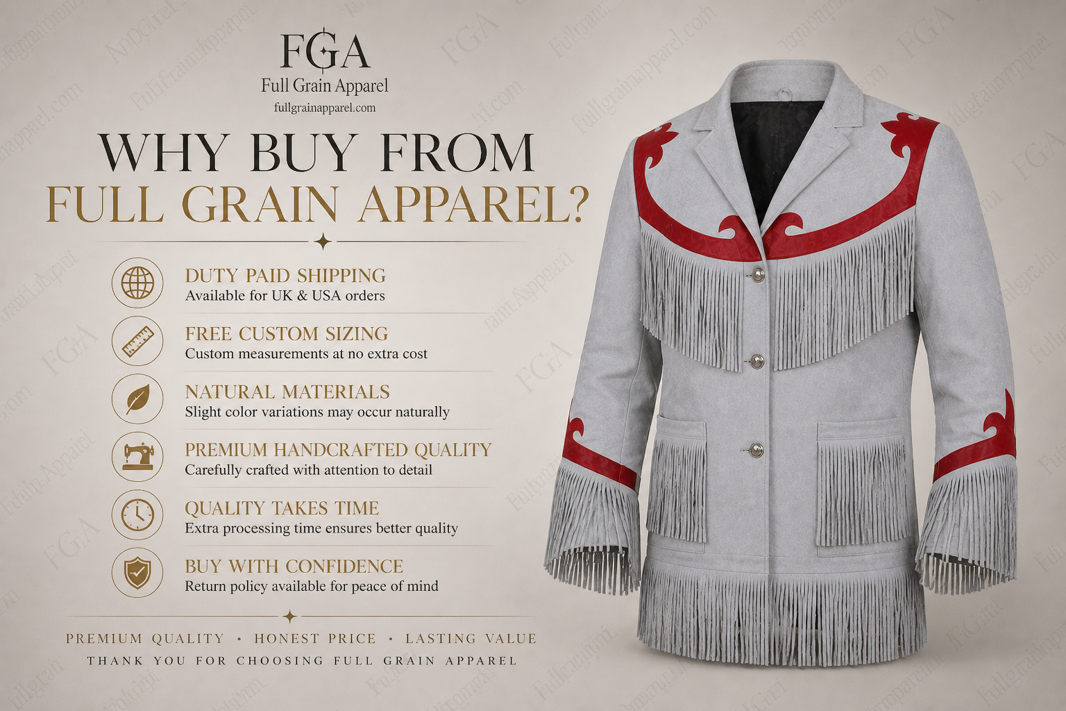 Men’s Western Fringe Suede Jacket | Cowboy Style | Full Grain Apparel