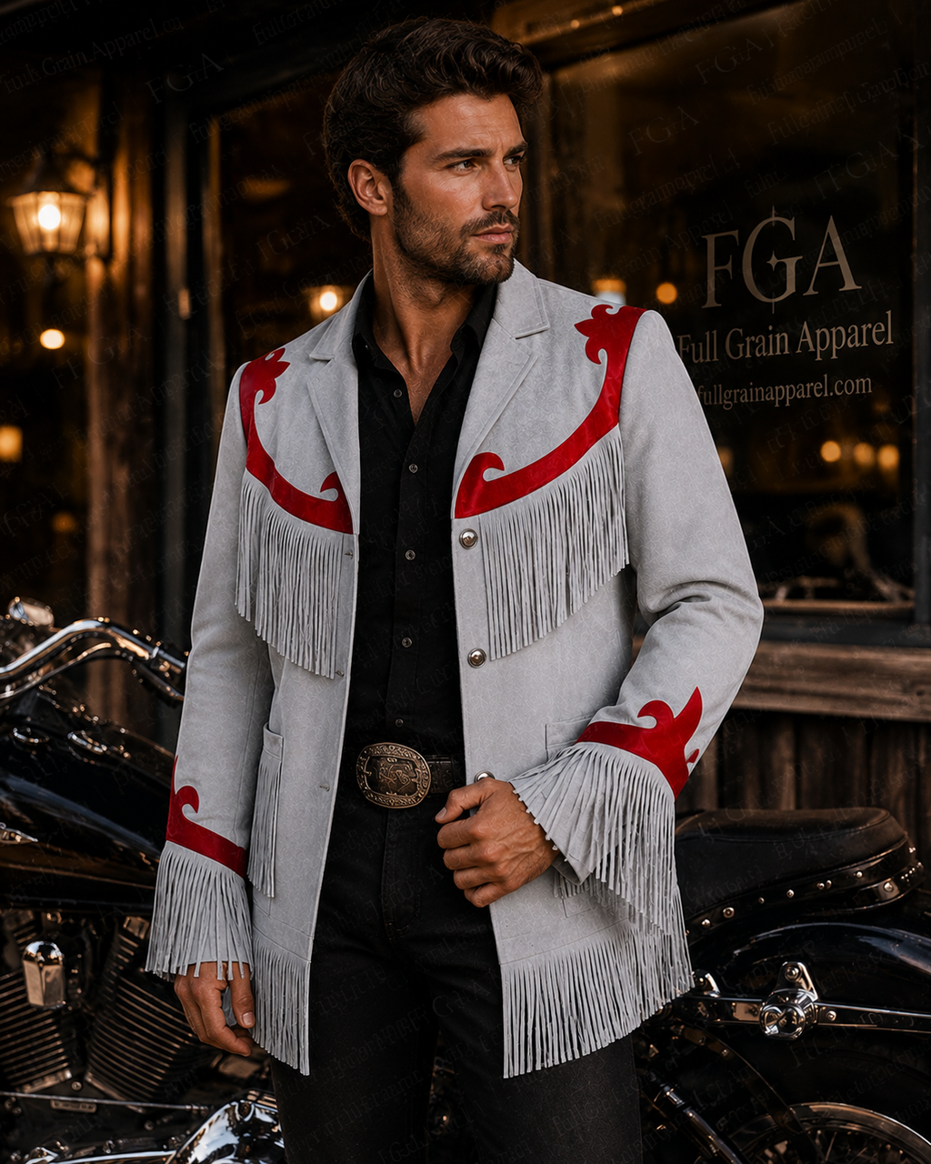 Men’s Western Fringe Suede Jacket | Cowboy Style | Full Grain Apparel