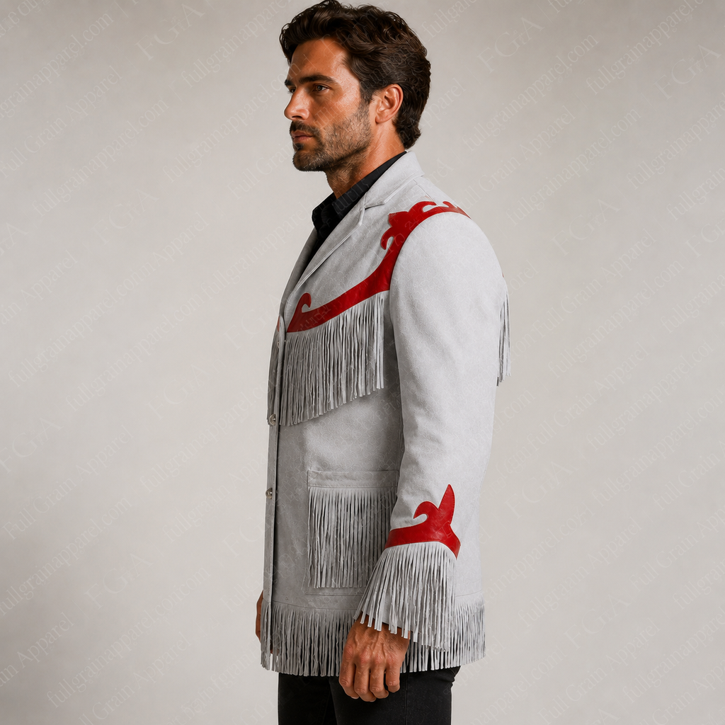 Men’s Western Fringe Suede Jacket | Cowboy Style | Full Grain Apparel
