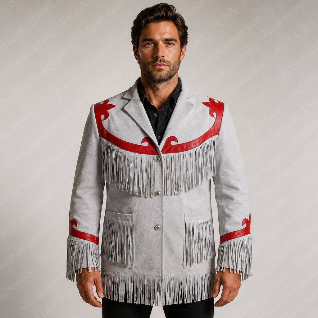 Men’s Western Fringe Suede Jacket | Cowboy Style | Full Grain Apparel