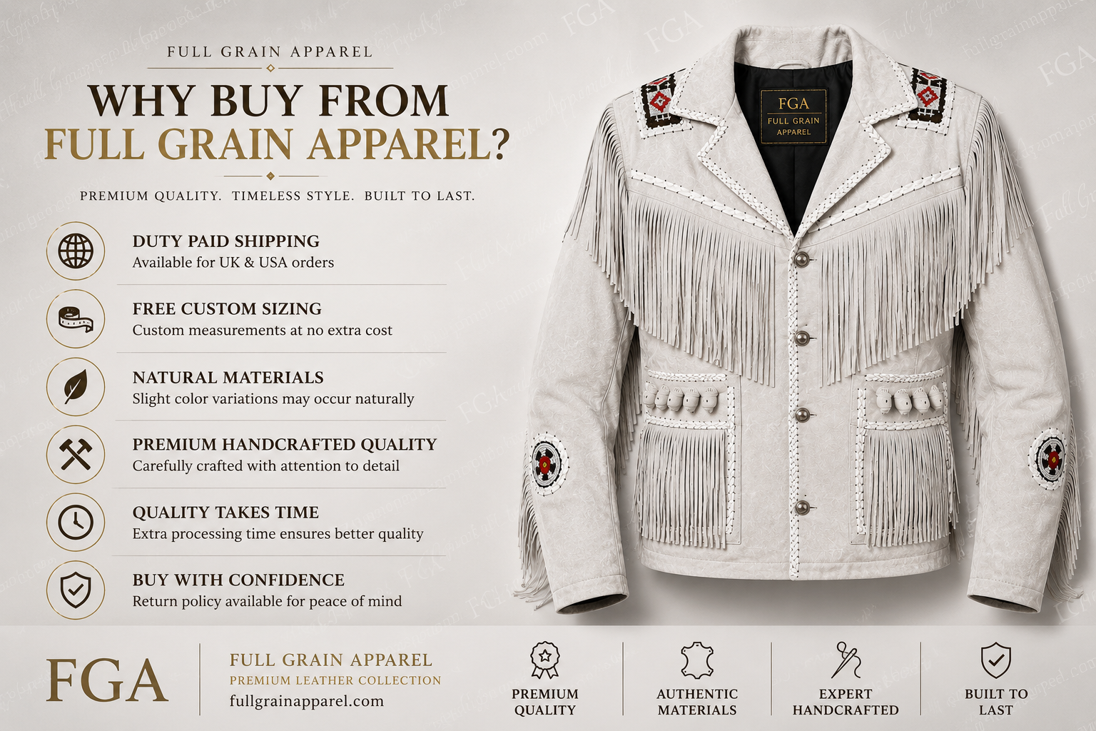 Men’s White Western Fringe Suede Jacket Cowboy Style Full Grain Apparel