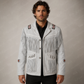Men’s White Western Fringe Suede Jacket Cowboy Style Full Grain Apparel