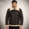 Men’s Brown Shearling Aviator Jacket | B3 Bomber | Full Grain Apparel