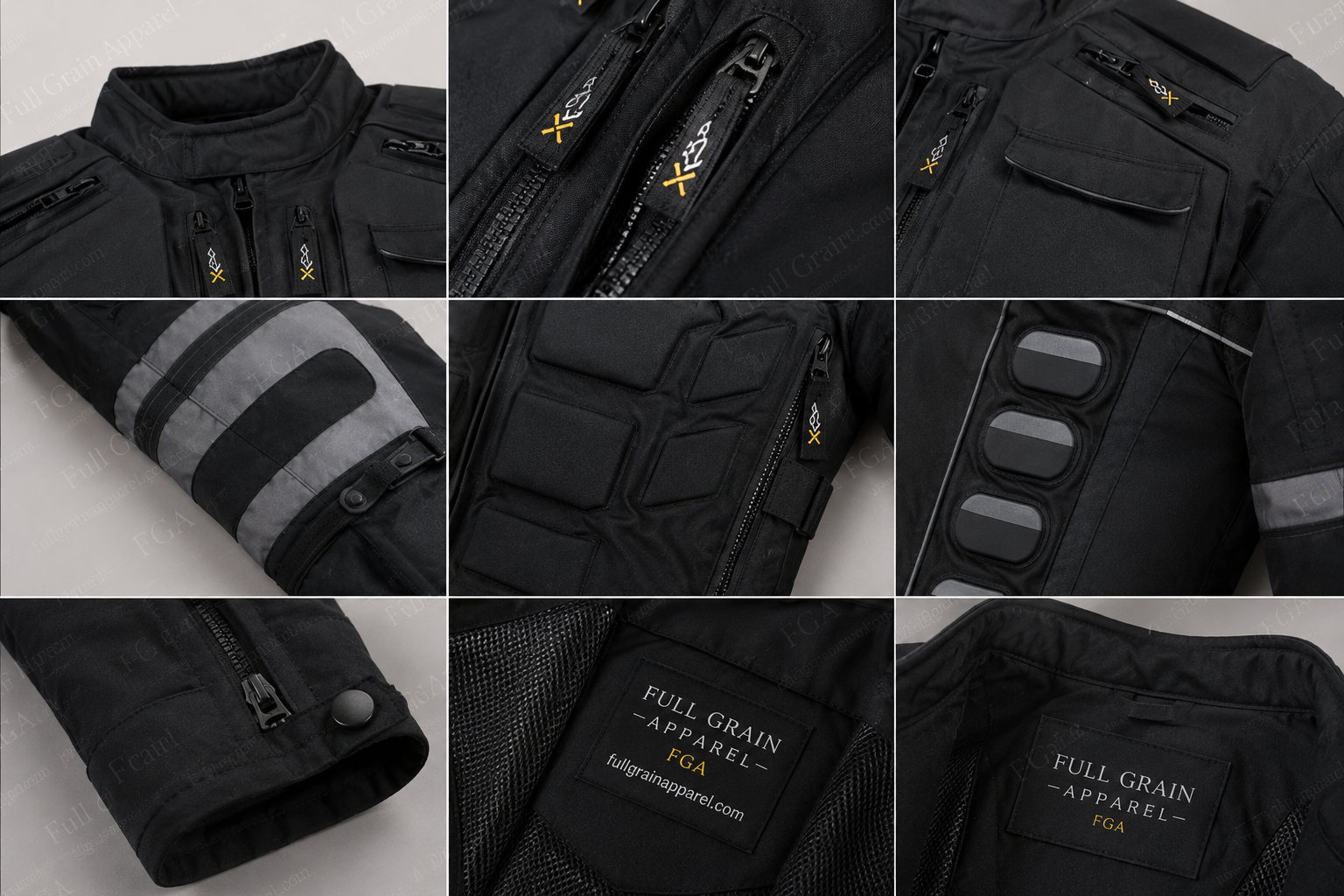 Chaqueta de moto blindada para hombre Touring Moto de cuero plena flor