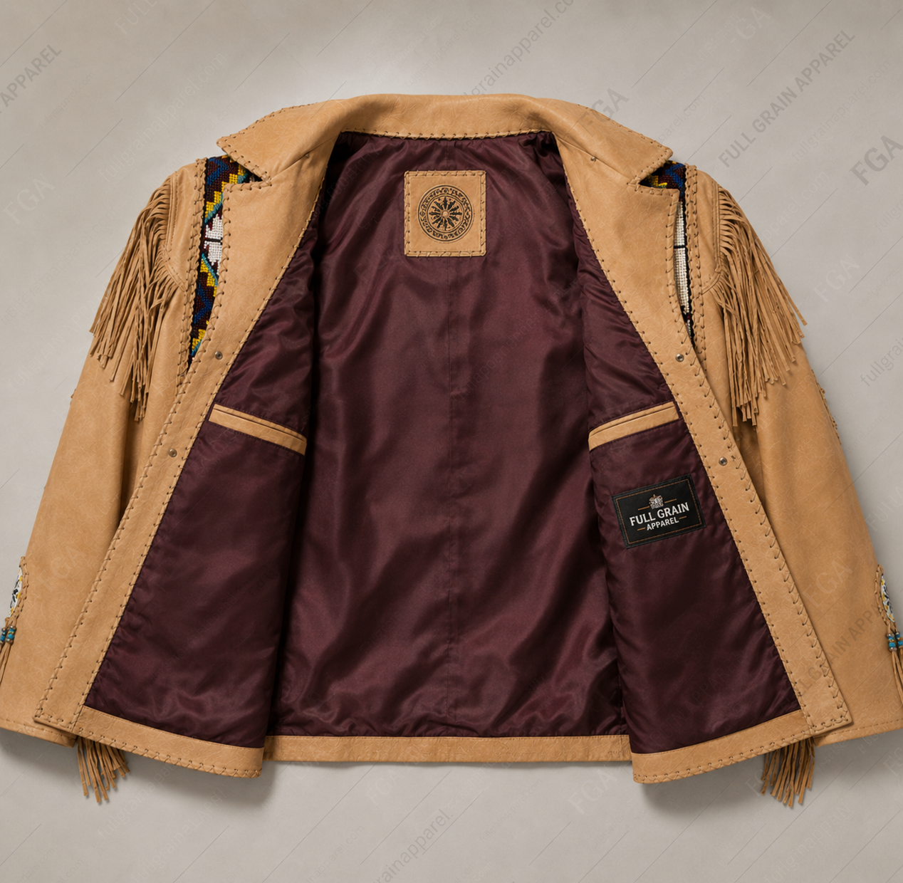 Men’s Western Fringe Leather Jacket Cowboy Style Full Grain Apparel